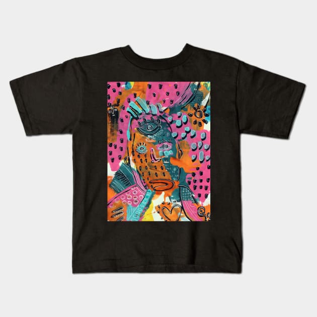 face Kids T-Shirt by Angel Rivas